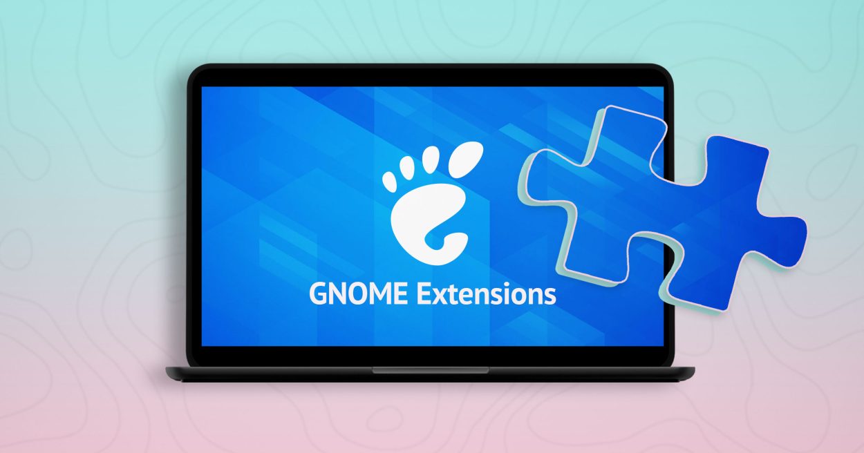 the gnome logo with an extension represented by a puzzle piece.