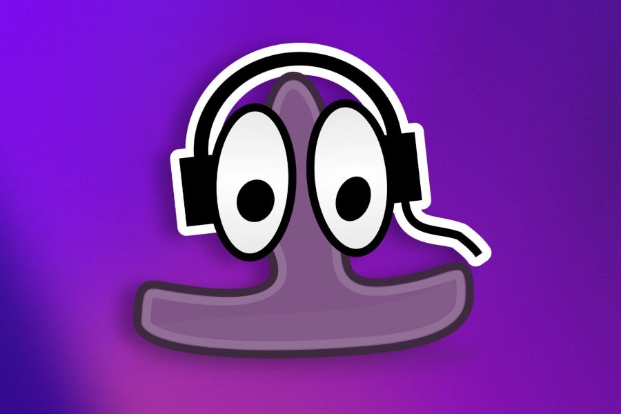 the logo of gpodder against a purple background