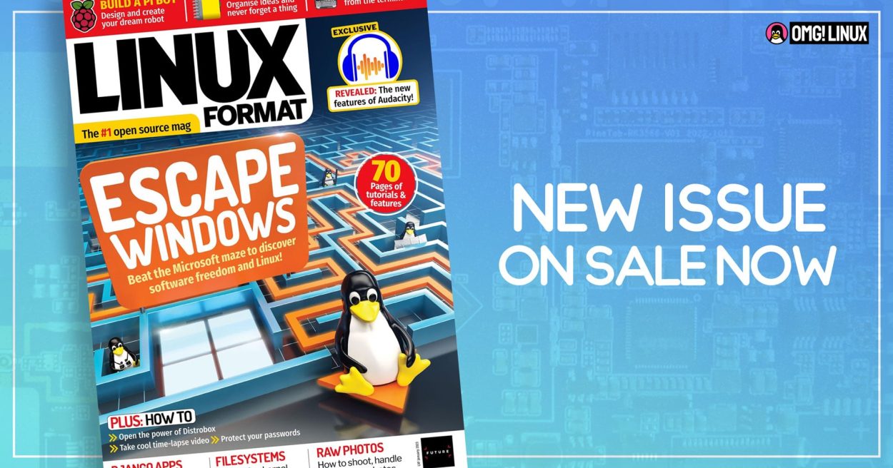 reads: linux format new issue on sale now