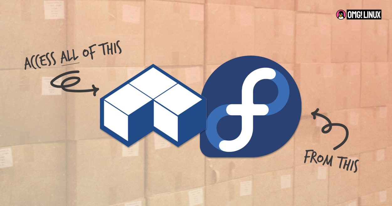 Flathub and Fedora logos