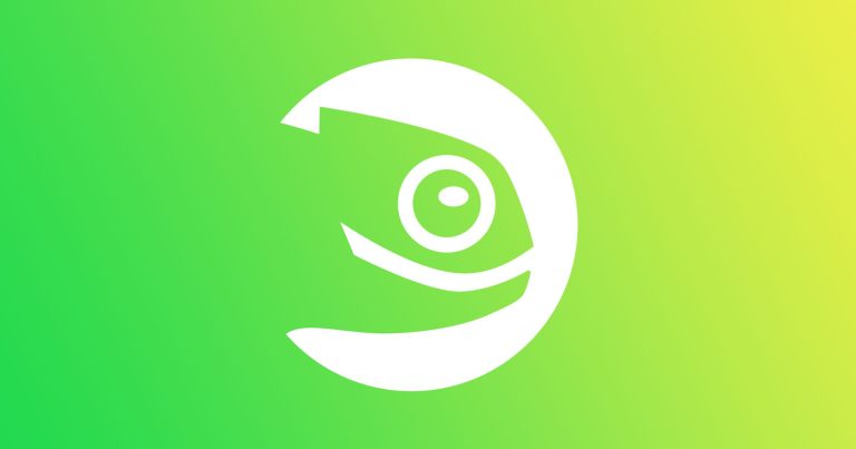openSUSE logo on green background