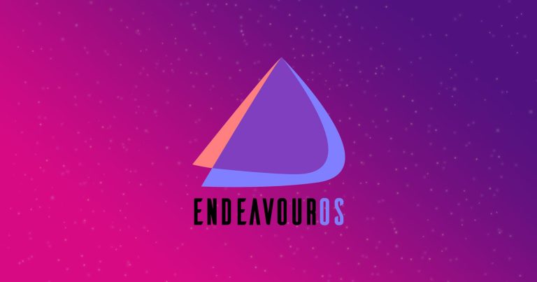 endeavour os logo on a purple background