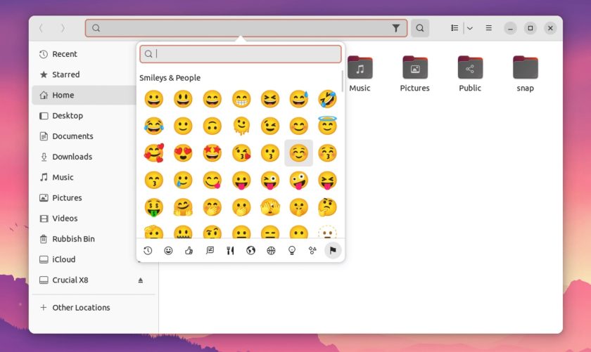 GNOME's native emoji picker only works in GTK apps
