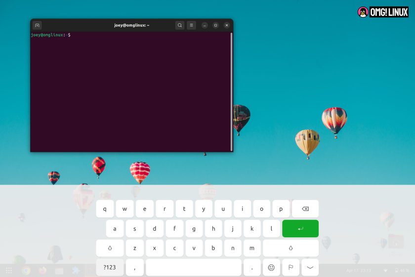 screenshot of gnome shell's onscreen keyboard in ubuntu 22.04 LTS